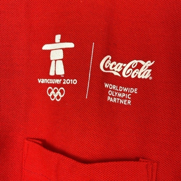 Coca-Cola Olympics Red Polo Shirt - Size Medium - Picture 3 of 10